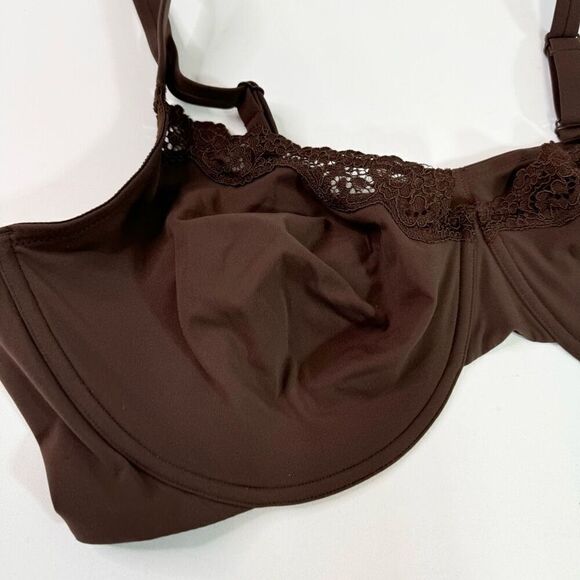 Skims Bra Womens Size 46DD Brown Cocoa Fits Everybody Lace Innerwear NWT - Picture 4 of 6